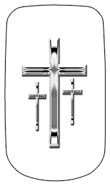 DAROYAL-517-SL-WT Silver 3 Crosses White